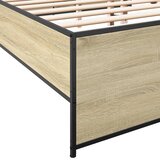  Okvir za krevet boja hrasta 160x200 cm konstruiran drvo i metal | shoptok.hr