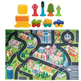 C BABY Tepih za igru Grad, 144 x 99 cm, s mekanim dodacima Slike