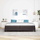 Box Postelja z vzmetnico z vzmetnico Temno rjava 200 x 200 cm blago | Shoptok.si