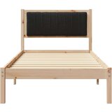 vidaXL Krevetni okvir s tapiciranim uzglavljem Crna 90 x 190 cm | shoptok.hr