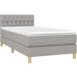  Box spring postelja z vzmetnico LED sv. siva 100x200 cm blago, (20725281) | Shoptok.si