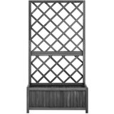 Furnova Vrtno cvetlično korito z mrežo črno 70x30x135 cm les jelke, (21921224) | Shoptok.si