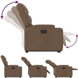  Električni naslonjač na podizanje od tkanine smeđi | shoptok.hr