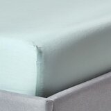 HOMESCAPES prilegajoče se pregrinjalo iz organskega bombaža v modri barvi račjega jajca, 400 niti, 180x200 cm, (20750811) | Shoptok.si