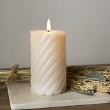 Star Trading Bež voštana LED svijeća Flamme Swirl, visina 15 cm | shoptok.hr