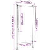  Vanjska roleta narančasto-bijela 100x270 cm od tkanine i čelika | shoptok.hr