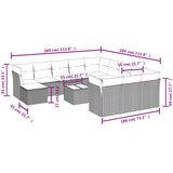  13-dijelni set vrtnih sofa s jastucima poliratan crni | shoptok.hr