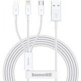 Baseus CAMLTYS-02 podatkovni kabel 3v1 - Lightning, Micro USB, Type C - bel Cene
