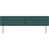 vidaXL Vzglavje s kristalnimi gumbi, temno zelena, 200 cm, žamet, (22051718) | Shoptok.si