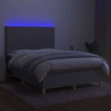  Box spring s madracem LED svjetlosivi 140x190 cm tkanina | shoptok.hr
