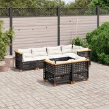 vidaXL 7-dijelni set vrtnih sofa od poliratana s jastucima crni | shoptok.hr