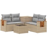  Set sofe 6 kom. Bež i svijetlo siva Poli Rattan i čelik | shoptok.hr
