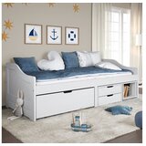 vidaXL Dnevni ležaj s 3 ladice IRUN bijeli 90x200 cm masivna borovina | shoptok.hr