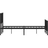  Metalni okvir kreveta uzglavlje i podnožje crni 135x190 cm | shoptok.hr