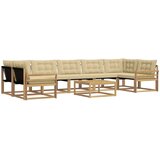  Set vanjskih sofa 8 kom. Bijela i bež Smeđa 79 x 79 x 37 cm | shoptok.hr