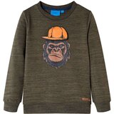  Dječja topla majica tamna kaki prošarana 116 | shoptok.hr
