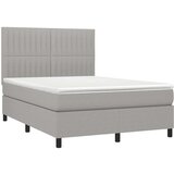  Box spring posteljni z vzmetnico svetlo siv 140x190 cm blago, (20899296) | Shoptok.si