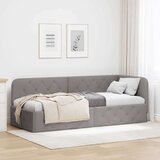  Kutni okvir kreveta s uzglavljem Sivo-smeđa 80 x 200 cm tkanina | shoptok.hr