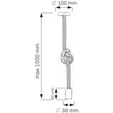  Luster na konopcu ROPE 1xE27/12W/230V | Eponuda.com
