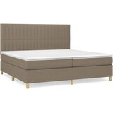  s oprugama i madracem smeđesivi 200x200 cm od tkanine | shoptok.hr