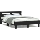  Okvir kreveta s uzglavljem i LED crni 120 x 200 cm Cijene
