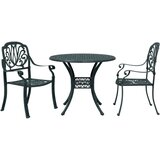  3-dijelni bistro set zeleni od lijevanog aluminija | shoptok.hr