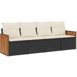  4-dijelni set vrtnih sofa od poliratana s jastucima crni | shoptok.hr