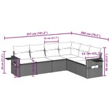  6-dijelni set vrtnih sofa s jastucima crni od poliratana | shoptok.hr