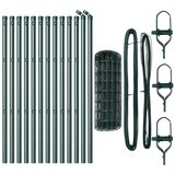 Euro Ograda s 13 Postova 0.6x25 m Galvanizirani Čelik Zeleni | shoptok.hr