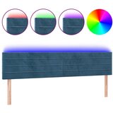 Maison Chic LED Posteljno vzglavje - Vzglavna omarica - Nočna omarica temno modro 160x5x78/88 cm žamet, (21709798) | Shoptok.si
