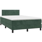 vidaXL Box spring postelja z vzmetnico temno zelen 120x190 cm žamet, (21128706) | Shoptok.si