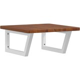  Zidna polica za umivaonik od čelika i masivne hrastovine Smeđa 50 x 50 x 2.5 cm | Shoptok.si