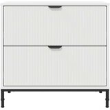 vidaXL Nočna omarica s predalom Bela 63.5 x 36 x 61 cm Konstruiran les | Shoptok.si