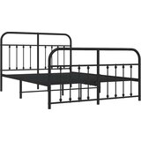  Metalni okvir kreveta uzglavlje i podnožje crni 140x200 cm | Eponuda.ba