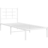 vidaXL Kovinski posteljni okvir z vzglavjem bel 80x200 cm, (21007088) Cene