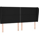  Uzglavlje s ušima crno 203x23x118/128 cm od tkanine | shoptok.hr