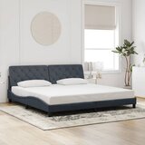  Okvir kreveta s LED-om bez madraca tamnosivi 200 x 200 cm baršunasti | shoptok.hr