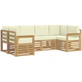  Set vanjskih sofa 5 pcs Bijela i Krem 245 x 128,5 x 73 cm | Shoptok.si