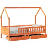 vidaXL Otroški posteljni okvir s predali 90x200 cm trdna borovina, (21322252) | Shoptok.si