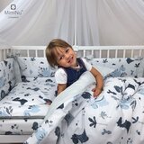MimiNu Posteljina 2 elem. Dino plava (za krevetić 120x60 cm) | shoptok.hr