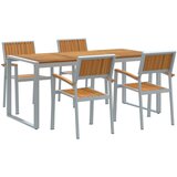 vidaXL Set vrtne blagovaonice od 5 komada od čvrstog drva akacije i metala | shoptok.hr