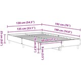  Krevetna konstrukcija Crni hrast 193 x 138 x 25 cm | shoptok.hr
