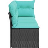  Vrtni kauč s jastukom Crna 172 x 62 x 69 cm Poli ratan | shoptok.hr