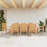 vidaXL 9-dijelni vrtni blagovaonski set od masivne tikovine | shoptok.hr