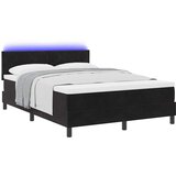  LED Box Spring Krevet s LED trakama Crna 160 x 200 cm Baršun | shoptok.hr