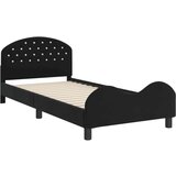  Otroški posteljni okvir z vznožjem Črna 90 x 200 cm Žamet, (5000104710) | Shoptok.si