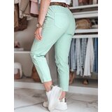DStreet Spodnie damskie casualowe z paskiem MADELINA miętowe | shoptok.hr