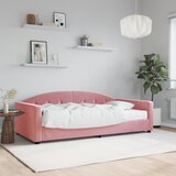  Dnevni krevet s madracem ružičasti 100 x 200 cm baršunasti | shoptok.hr