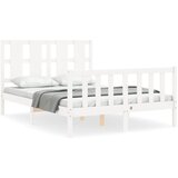 Maison Chic Posteljni okvir - Dvoposteljna postelja - Zakonska postelja brez vzmetnice bel 120x200 cm trdna borovina-J11245, (21775716) | Shoptok.si