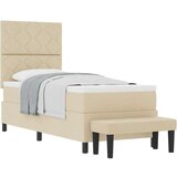 vidaXL Krevet s oprugama s madracem i klupom bež 80x200 cm tkanina | shoptok.hr